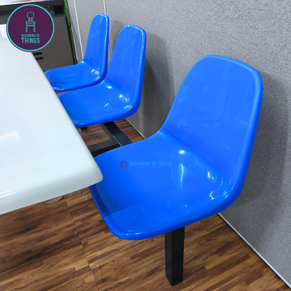 6-Seater Canteen Cafeteria Table and Chair Dining Set