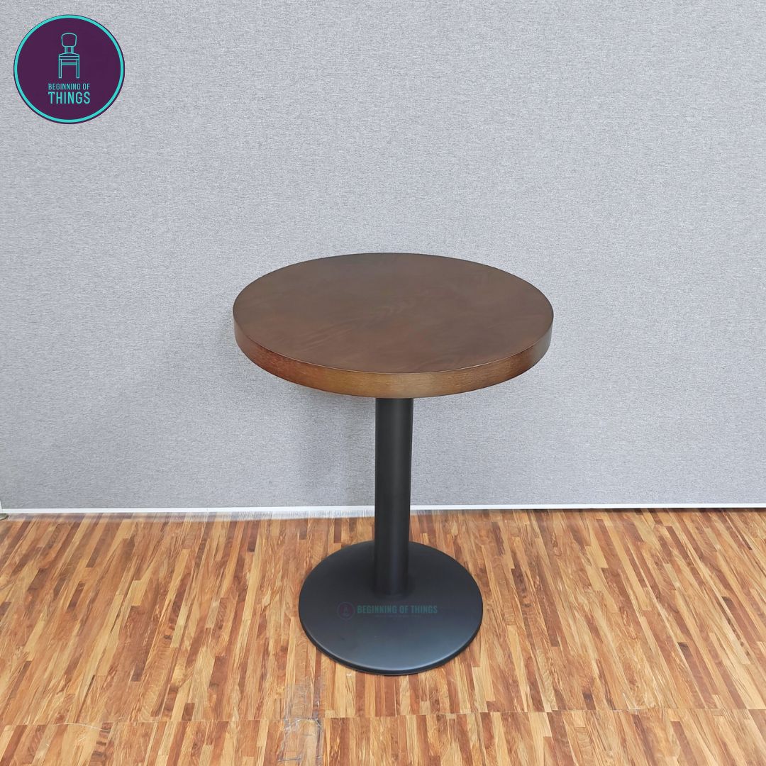 Wood Veneer Round Dining Table 60 cm
