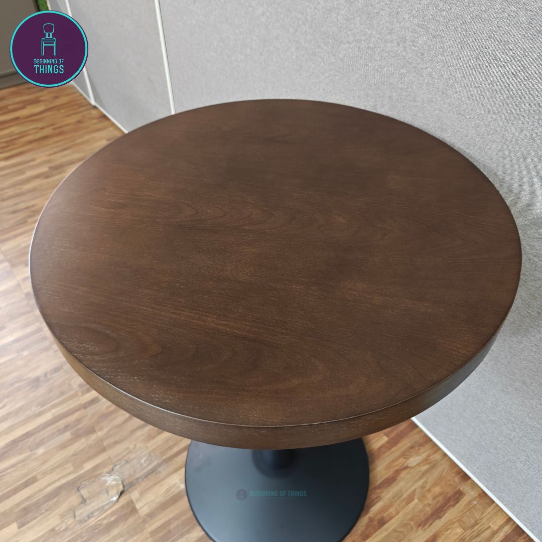 Wood Veneer Round Dining Table 60 cm
