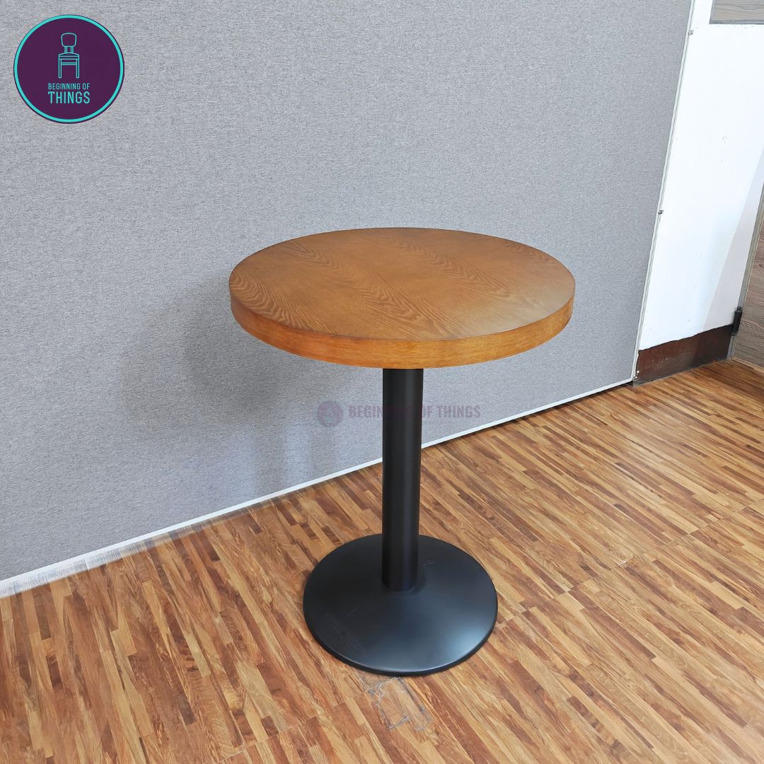 Wood Veneer Round Dining Table 60 cm