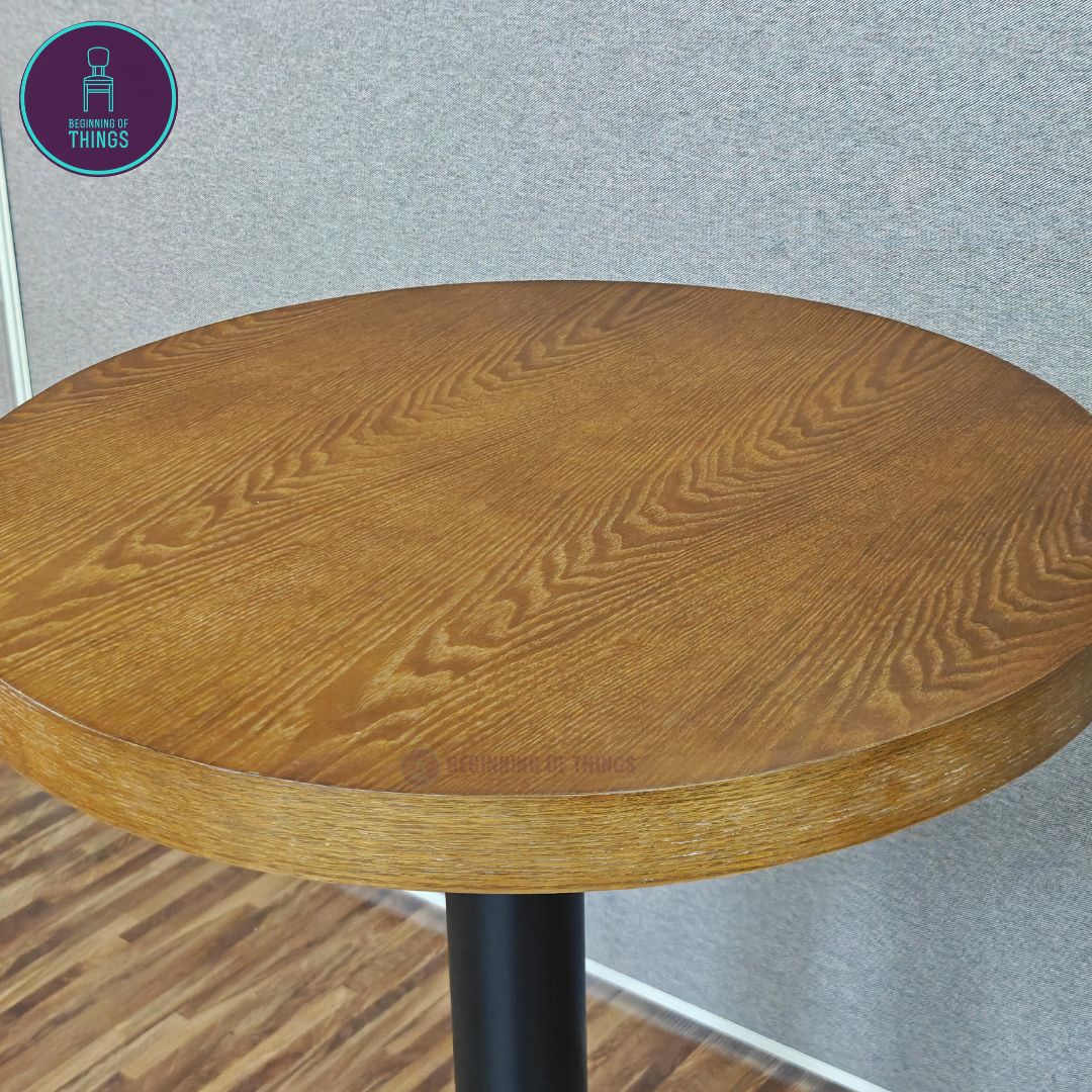 Wood Veneer Round Dining Table 60 cm