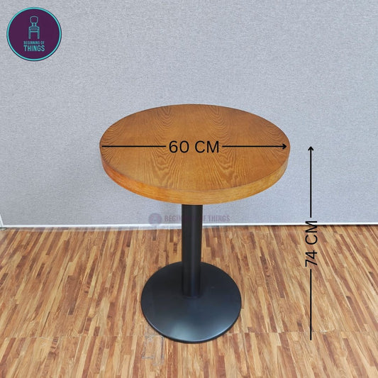 Wood Veneer Round Dining Table 60 cm