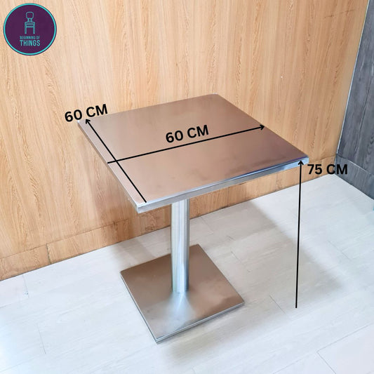 Stainless Square Dining Table 60 x 60 cm