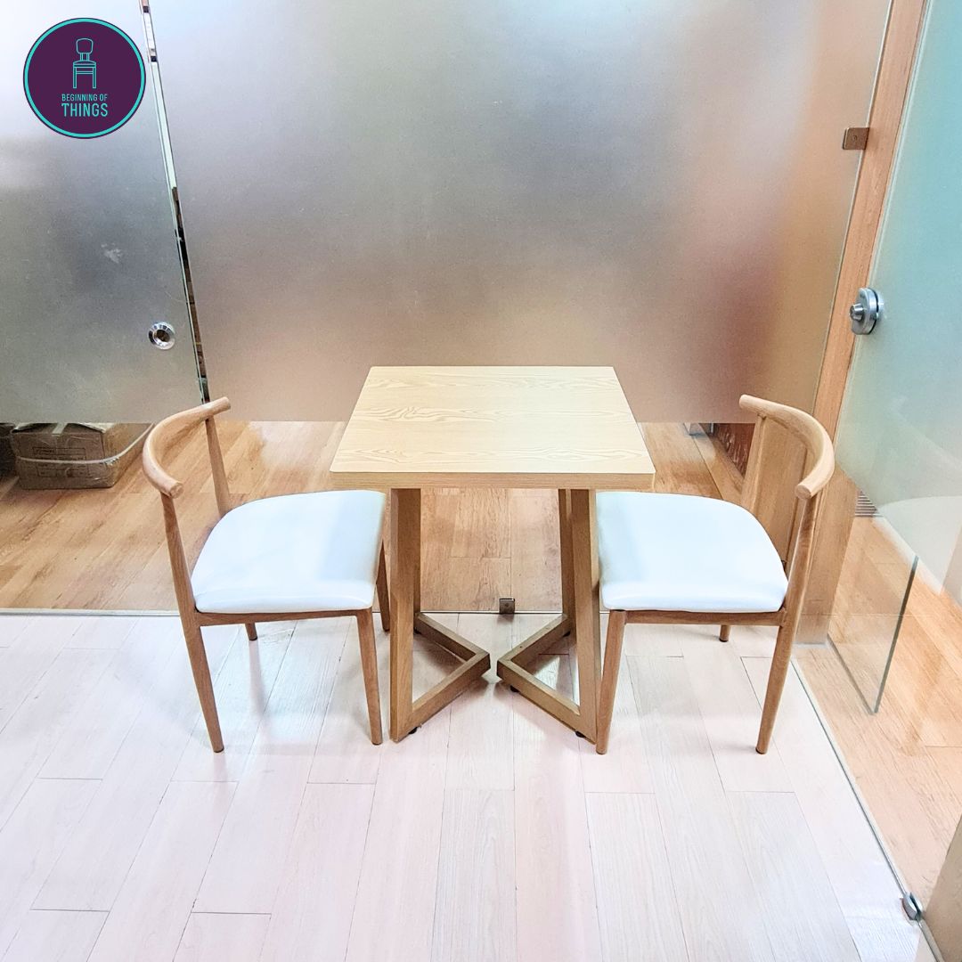 Laminated Square Dining Set 2-Seater V-Leg