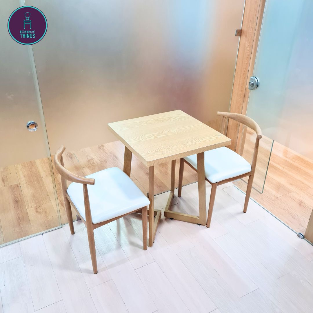 Laminated Square Dining Set 2-Seater V-Leg