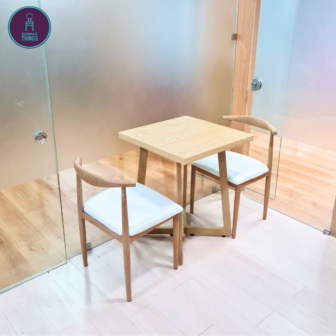 Laminated Square Dining Set 2-Seater V-Leg