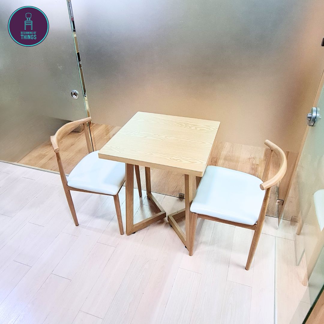 Laminated Square Dining Set 2-Seater V-Leg