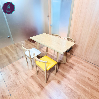 Laminated Rectangular Dining Set 4-Seater V-Leg