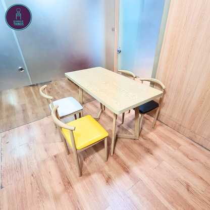 Laminated Rectangular Dining Set 4-Seater V-Leg