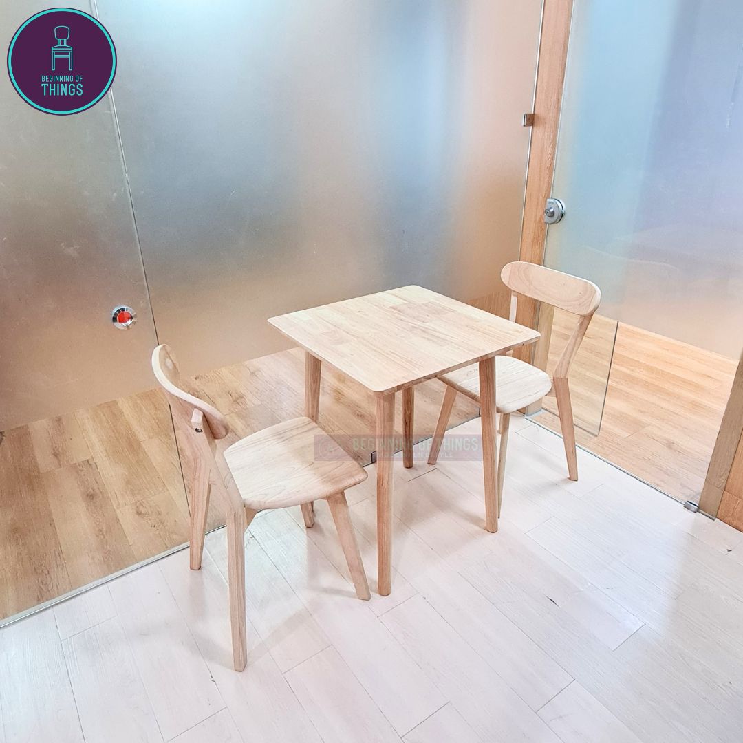 Rubberwood Restaurant Dining Set 2-Seater Square