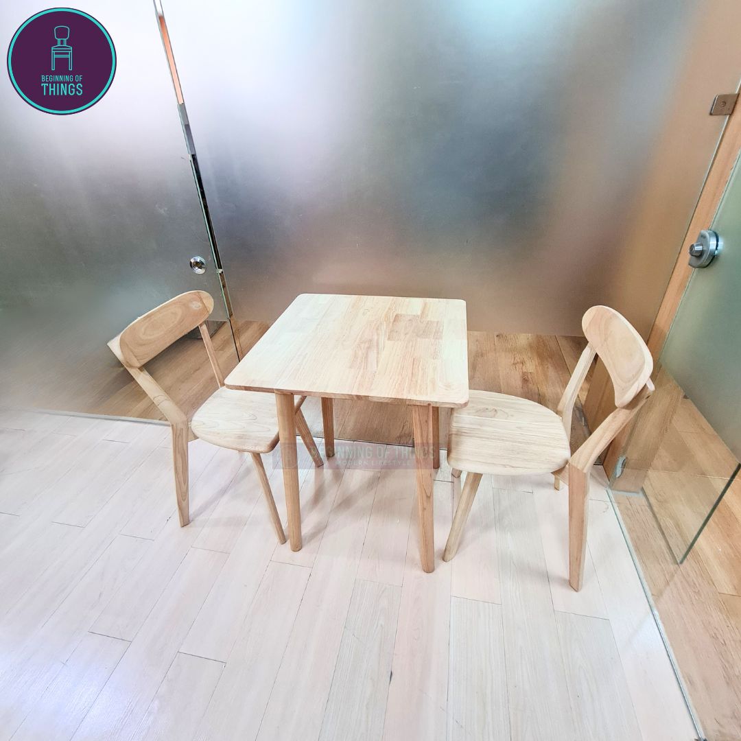 Rubberwood Restaurant Dining Set 2-Seater Square