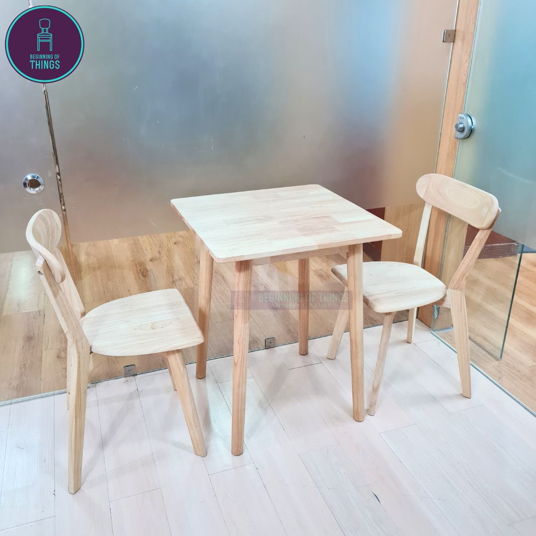Rubberwood Restaurant Dining Set 2-Seater Square