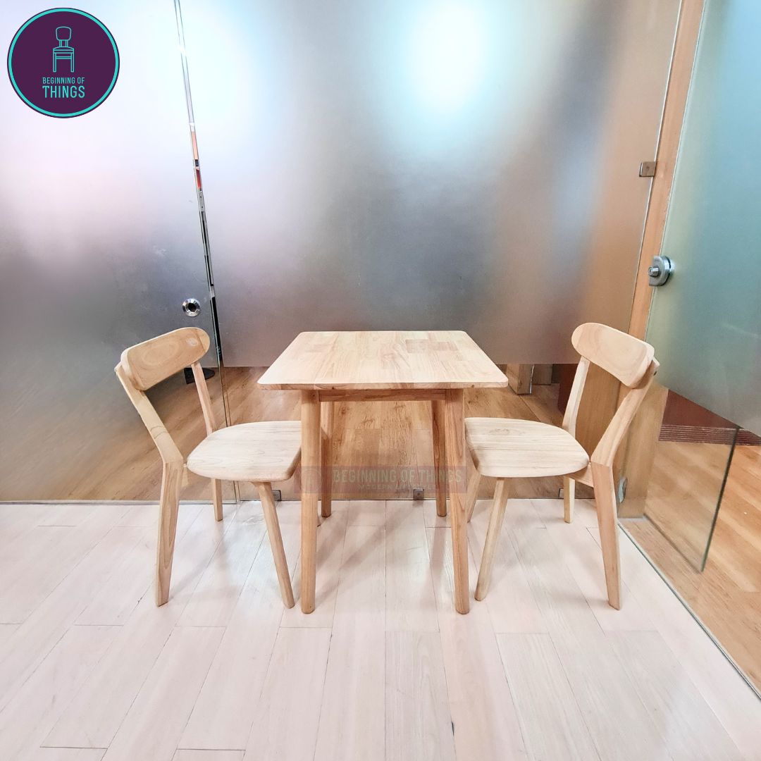 Rubberwood Restaurant Dining Set 2-Seater Square