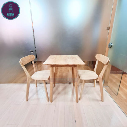 Rubberwood Restaurant Dining Set 2-Seater Square