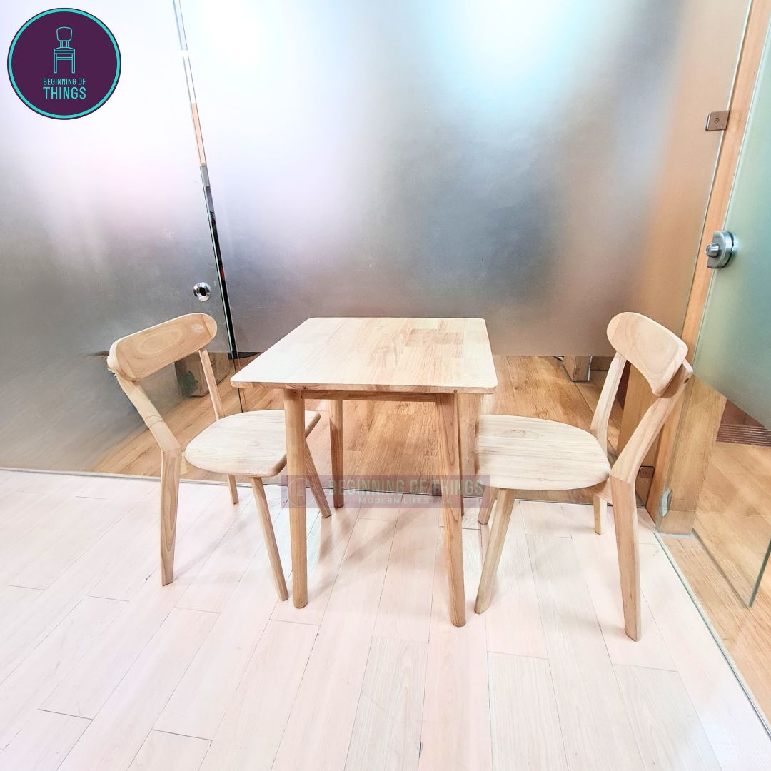 Rubberwood Restaurant Dining Set 2-Seater Square
