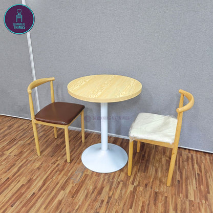 Laminated Round Dining Set 2-Seater White Leg