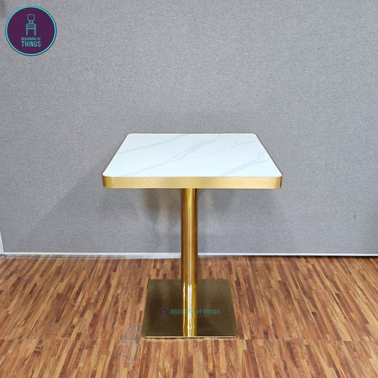Sintered Stone w/ Edge Wrapping Square Dining Table 60 x 60 cm