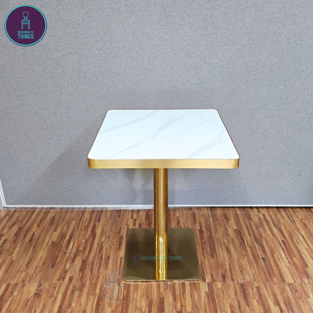 Sintered Stone w/ Edge Wrapping Square Dining Table 60 x 60 cm