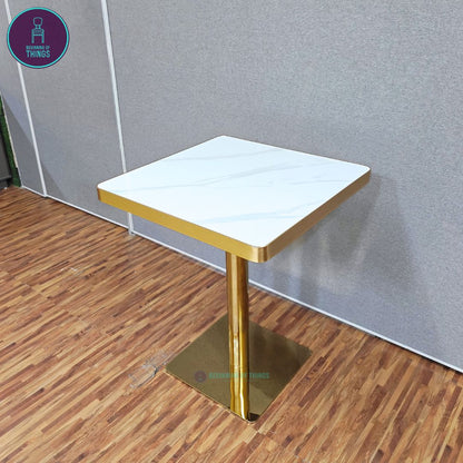 Sintered Stone w/ Edge Wrapping Square Dining Table 60 x 60 cm