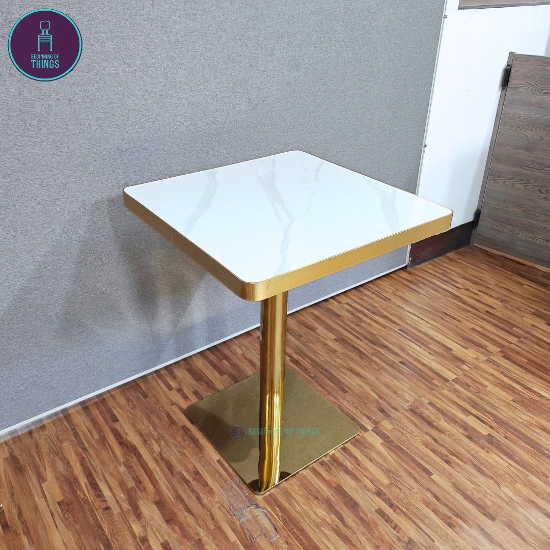 Sintered Stone w/ Edge Wrapping Square Dining Table 60 x 60 cm