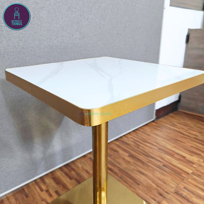 Sintered Stone w/ Edge Wrapping Square Dining Table 60 x 60 cm