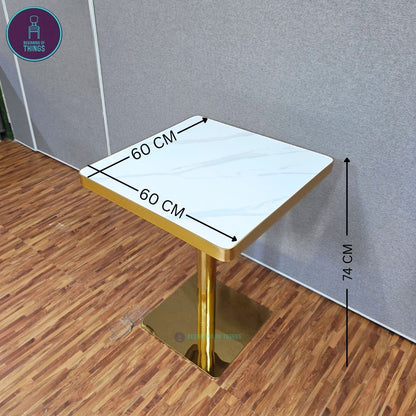 Sintered Stone w/ Edge Wrapping Square Dining Table 60 x 60 cm