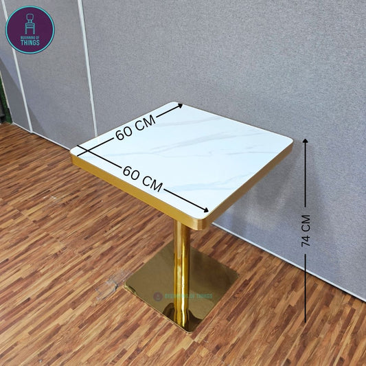 Sintered Stone w/ Edge Wrapping Square Dining Table 60 x 60 cm