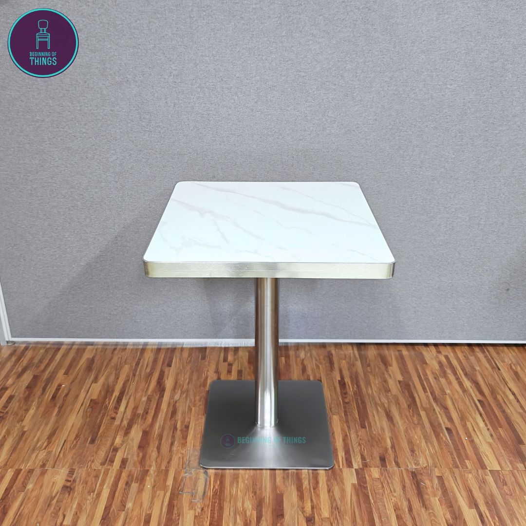 Sintered Stone w/ Edge Wrapping Square Dining Table 60 x 60 cm