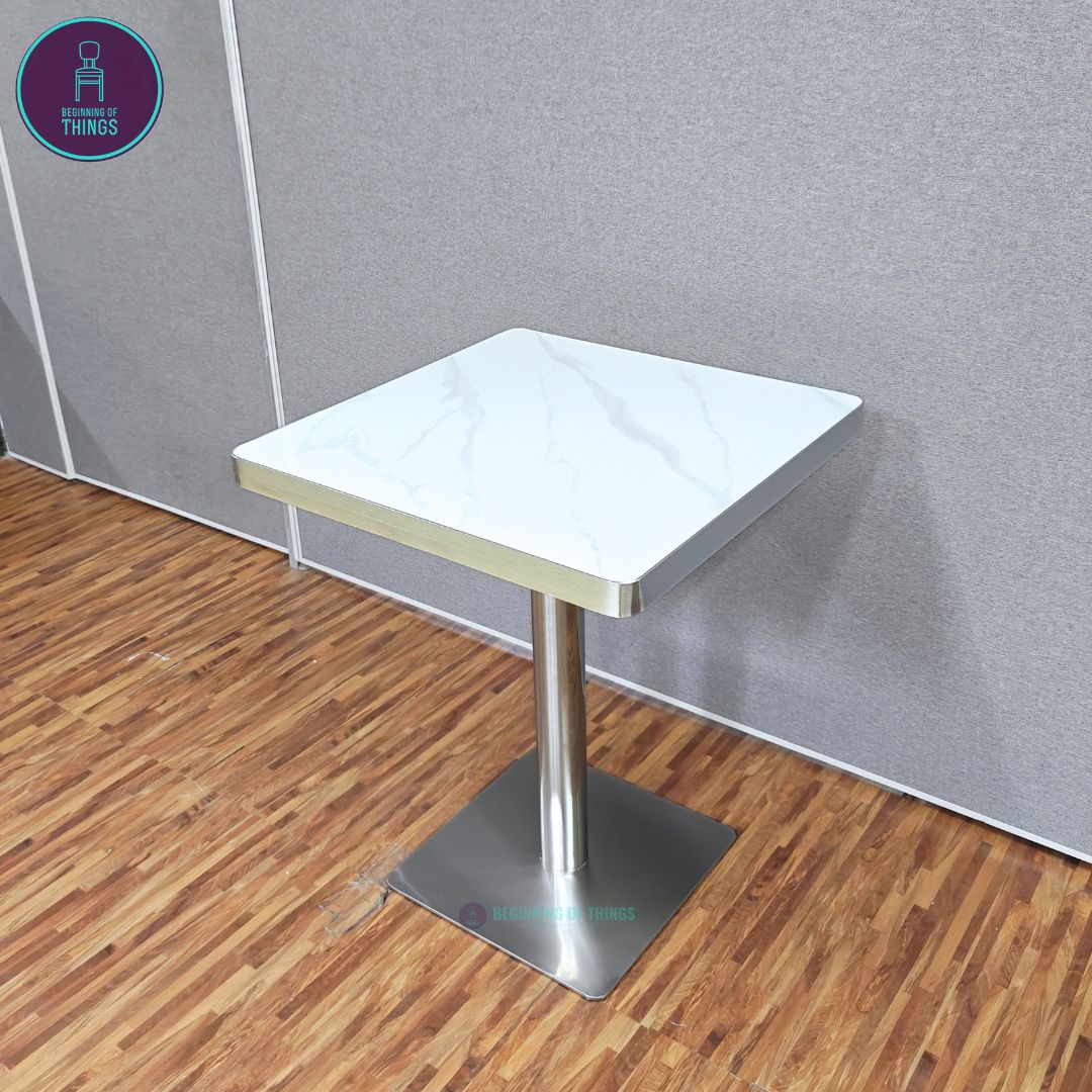 Sintered Stone w/ Edge Wrapping Square Dining Table 60 x 60 cm
