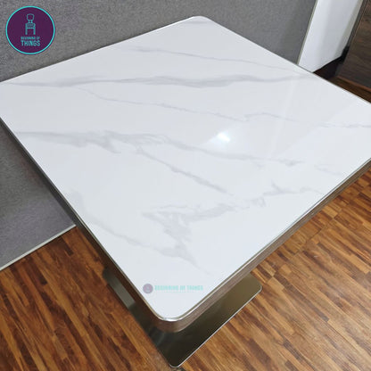 Sintered Stone w/ Edge Wrapping Square Dining Table 60 x 60 cm
