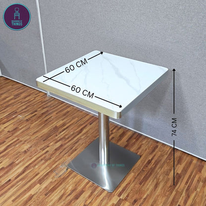 Sintered Stone w/ Edge Wrapping Square Dining Table 60 x 60 cm