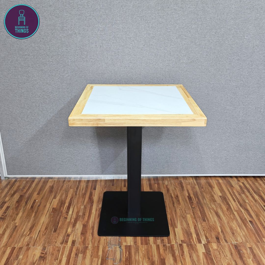Sintered Stone w/ Edge Wrapping Square Dining Table 60 x 60 cm
