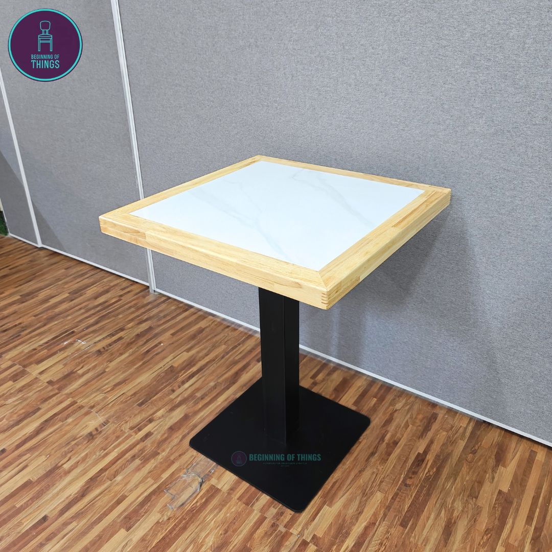 Sintered Stone w/ Edge Wrapping Square Dining Table 60 x 60 cm
