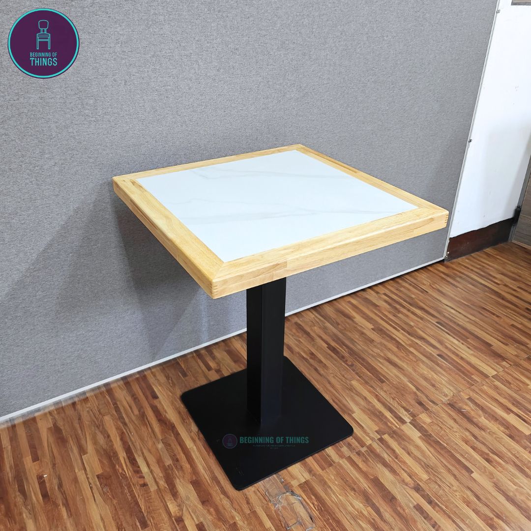 Sintered Stone w/ Edge Wrapping Square Dining Table 60 x 60 cm