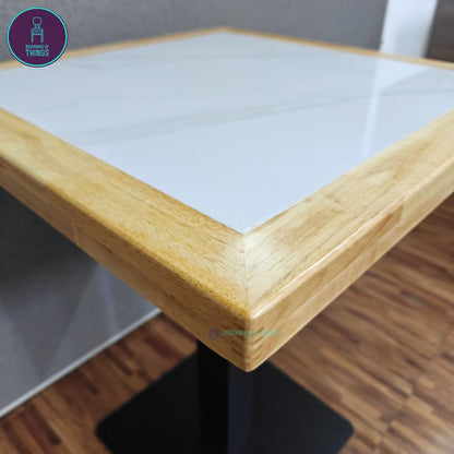 Sintered Stone w/ Edge Wrapping Square Dining Table 60 x 60 cm