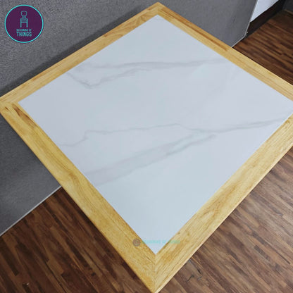Sintered Stone w/ Edge Wrapping Square Dining Table 60 x 60 cm