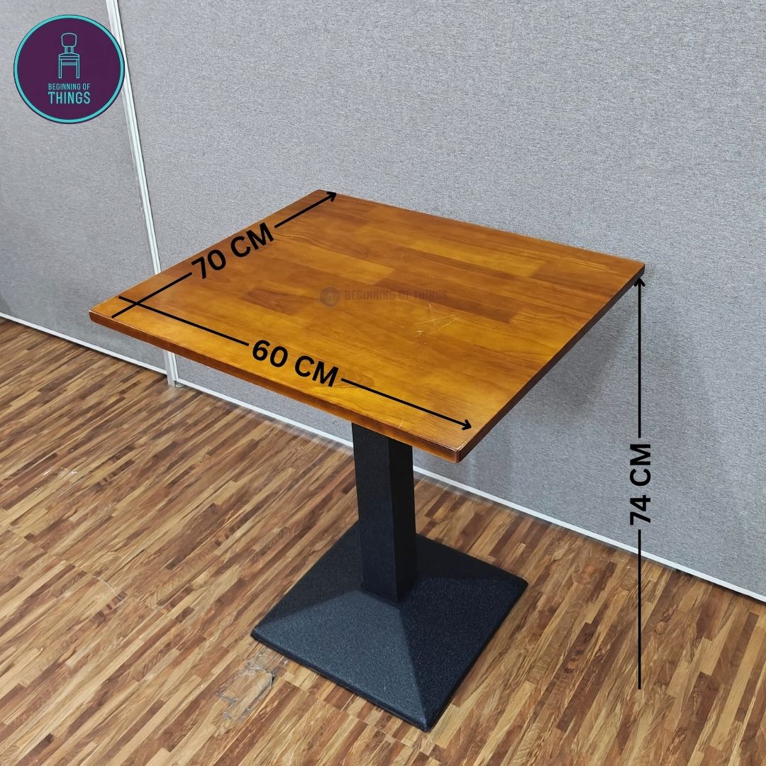 Rubberwood Square Dining Table 70 x 60 cm