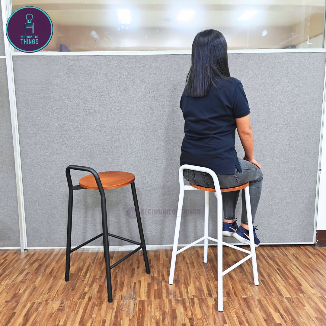 Low Back Outdoor Metal Stool Chair