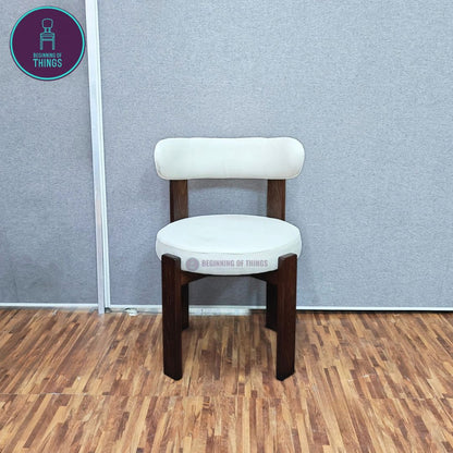 Curled Back Wooden Frame Dining Chair