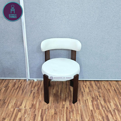 Curled Back Wooden Frame Dining Chair