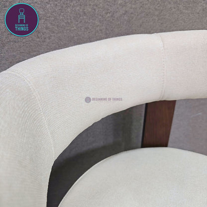 Curled Back Wooden Frame Dining Chair