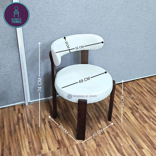 Curled Back Wooden Frame Dining Chair