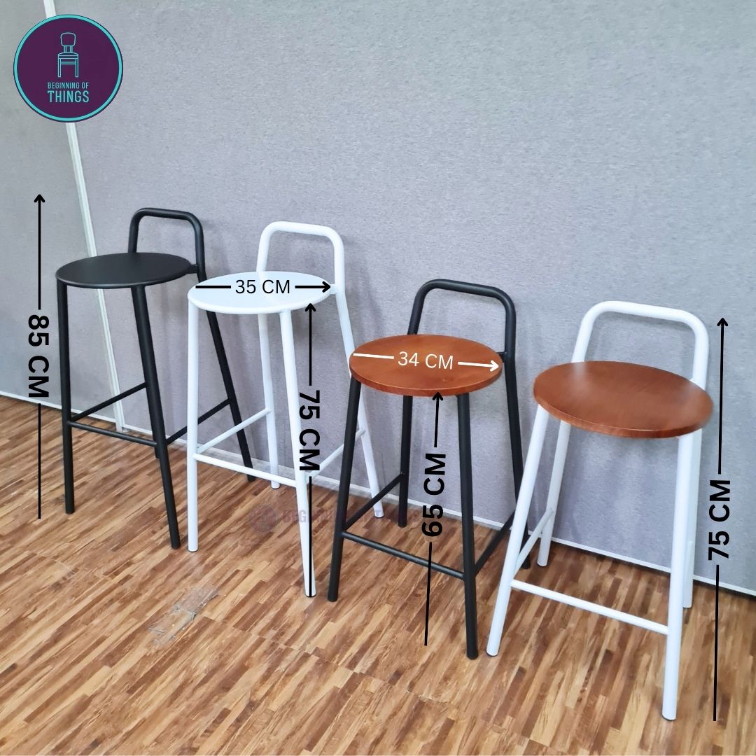Low Back Outdoor Metal Stool Chair