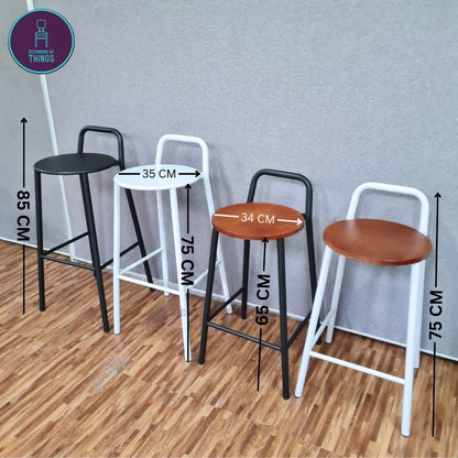 Low Back Outdoor Metal Stool Chair