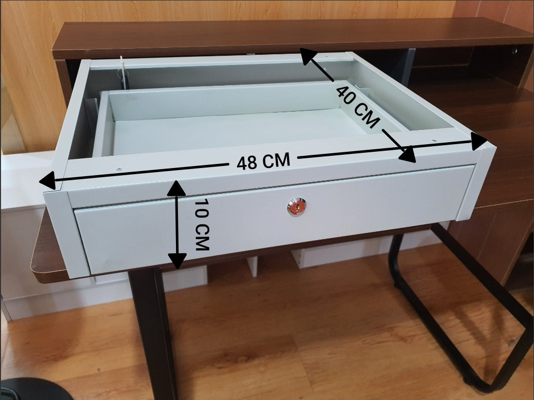 Steel Drawer for Desk with Lock