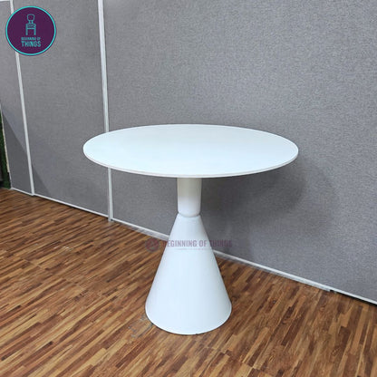 Sintered Stone Round Dining Table 80 cm Funnel Leg