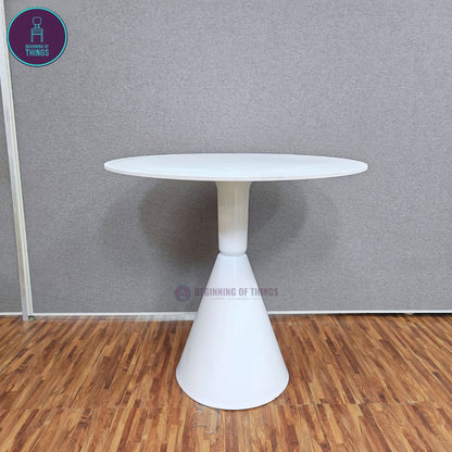 Sintered Stone Round Dining Table 80 cm Funnel Leg