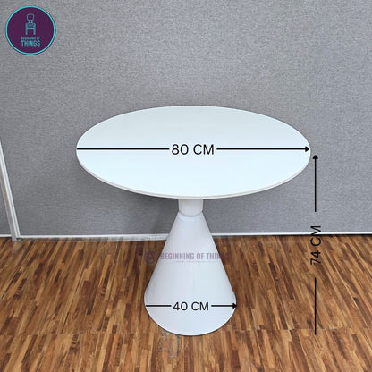 Sintered Stone Round Dining Table 80 cm Funnel Leg