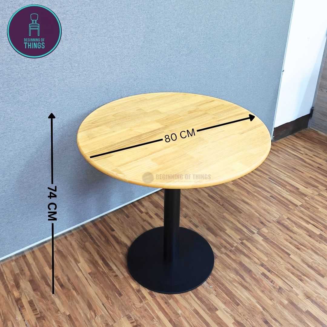Rubberwood Round Dining Table 80 cm