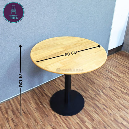Rubberwood Round Dining Table 80 cm